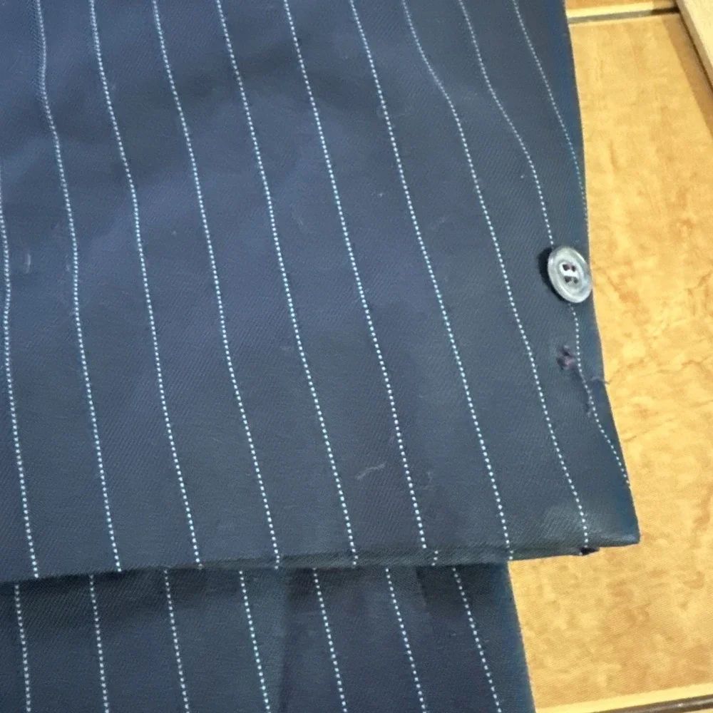 Towncraft Plus Men's Suit Sz‎ 44R Blue Pinstripe Pants 42 x 30 USA Union Made
